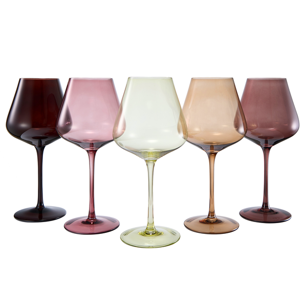 Stagioni Colored Wine Glassware, Set of 5