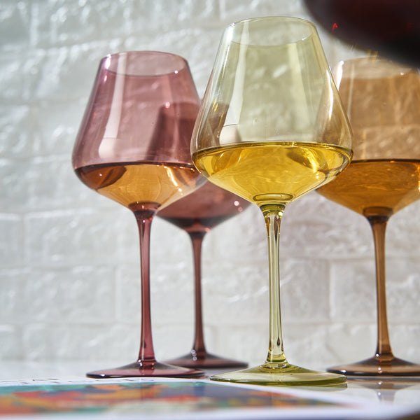 Stagioni Colored Wine Glassware, Set of 5